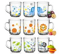 Sendez 6 Motivo Animale Tazza 230ml Tè Kindergläser Bicchiere di Succo