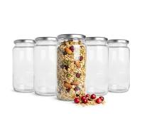 Sendez 6 vasetti da 1 litro di vetro con coperchio, lavabili in lavastoviglie, ideali per marmellate e salse di verdure