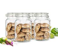 Sendez - Barattolo per conserve con chiusura a leva, 2000 ml, Vetro, 6 pezzi