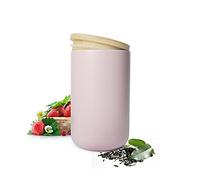 Sendez Barattolo rosa in porcellana con coperchio in bambù