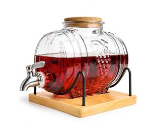 SENDEZ Barilotto da 3L con rubinetto in acciaio inox, distributore di bevande, botte per grappa, botte per vino, botte per whisky