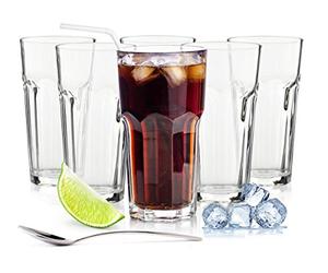 Sendez Bicchieri da long drink 425 ml - Set di 6 bicchieri per cocktail, caipirinha, caffè freddo e bibite - bicchieri robusti per bar e casa