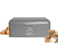 Grande Porta Pane IN Metallo Retrò Look Rollbrotkasten Scatole Portapane Grigio