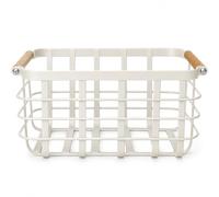 Sendez Cesto portaoggetti in metallo, 35 x 20 x 16 cm, bianco