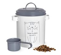 Sendez Contenitore per cibo secco con coperchio e cucchiaio, contenitore per animali domestici, contenitore per gatti