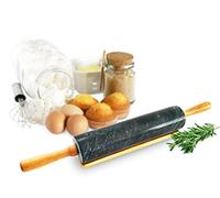 Sendez Mattarello XXL in marmo con supporto, 46 x 6 cm, per pasta e pizza, 2 kg