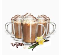 Sendez Set Da 4 Thermoglas Doppiamente Parete Con Manico Trasparente 360ml
