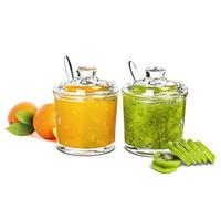 Sendez Set di 2 Barattoli Marmellata, Contenitori per Marmellate, Parmigiani, Spezie, Miele