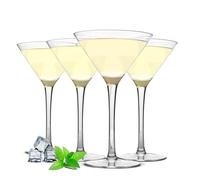 Sendez Set di 4 bicchieri da martino, 230 ml, eleganti bicchieri da cocktail in vetro trasparente, altezza circa 18,2 cm, lavabili in lavastoviglie, perfetti per martini, cosmopolitans e molto altro