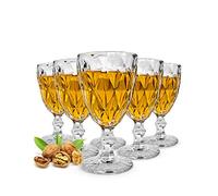 Sendez - Set di 6 bicchieri da vino con taglio da 300 ml su piede