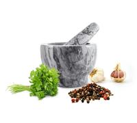 Sendez XXL Mörser con Pestello in Marmo Set 2 Pezzi Grigio