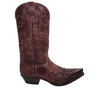 Sendra Boots 11472 Cuervo Marrone Uomo Stivali Cowboy Western Boots Punta Punta Cuciture Decorative Borchie Look Vintage Vera Pelle Fatto A Mano Taglia 43