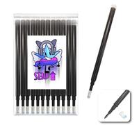 SENDUP 12 Ricariche XXL Nere Penna Gel Cancellabile compatibili con Pilot Frixion, Punta 0,7mm, +20% Inchiostro, Non Sbava, Per Carta Stoffa e Pelle, Idea Regalo