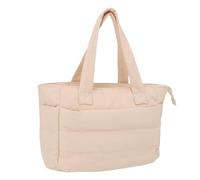 SENECESLI Bottoni Puffer per Donne, Borsa Trapuntata per Lavoro, Viaggio, Palestra, Borsetta Puffer Leggera (Beige)