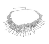 SENECESLI Cintura per Sciarpa Alla Pancia Alla Pancia, Versatile per Danza Cintura a Catena a Catena Leggera Affascinante Accattivante per le Feste (SILVER)
