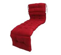 SENECESLI Cuscino da Sedia da Piscina, Cuscino da Chaise Longo Esterno Interno Comodo in Poliestere Trapuntato in Poliestere Pp Cotone 4 Volte con Legami per il Giardino (WINE RED)