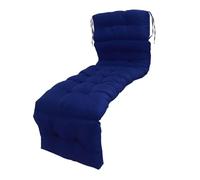 SENECESLI Cuscino da Sedia da Piscina, Cuscino da Chaise Longo Esterno Interno Comodo in Poliestere Trapuntato in Poliestere Pp Cotone 4 Volte con Legami per il Giardino (blu navy)