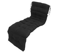 SENECESLI Cuscino da Sedia da Piscina, Cuscino da Chaise Longo Esterno Interno Comodo in Poliestere Trapuntato in Poliestere Pp Cotone 4 Volte con Legami per il Giardino (BLACK)