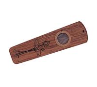 SENECESLI Flauto Kazoo in Legno, Strumento a Fiato Kazoo, con 1 Anello per Bocca 2 Pellicole per Flauto, per Chitarra Ukulele Armonica Accompagnamento Strumentale (Legno di ebano)