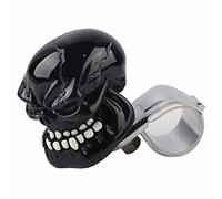 SENECESLI Pomello del Volante con Teschio, Maniglia Spinner Suicide per Auto, Camion, Trattore, Barca, con Design Antiscivolo, Facile Installazione (Black)