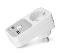 SENECESLI Presa di protezione da tensione, due porte USB, timer per conto alla rovescia, prolunga per dispositivi elettronici, per una gestione efficiente dell'energia (spina UE)