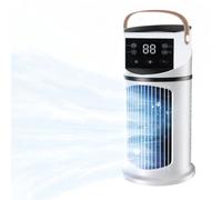SENECESLI Raffreddatore d'aria portatile, ventilatore da scrivania USB 4 in 1 con umidificatore, serbatoio d'acqua da 500 ml, 6 velocità, luce notturna 7 colori, per dormitorio, ufficio,