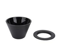 SENECESLI Versare su Gocce di caffè, Filtro in Preda Al caffè in Fondo a Fondo con un Appartamento Stabile per la Birra a Tazza Singola, Adatto a Casa, Ufficio, Campeggio (BLACK)