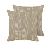 SENECIO Set di 2 cuscini Trama geometrica Beige 45 x 45 cm Cotone