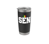Senegal Country Code with Flag Trendy College Font Bicchiere termico in acciaio inox doppia parete