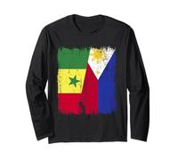 Senegal Filippine mezza bandiera bandiera filippina senegalese Maglia a Manica
