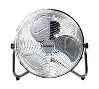 Senelux Ventilatore da pavimento, cromato da palestra, ventilatore da, elettrico portatile, per uso domestico/palestra/ufficio, 3 impostazioni di velocità con funzione di inclinazione