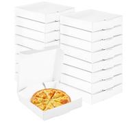 SENENQU 100 mini scatole per pizza, 3,5 x 3,5 cm, quadrate, in cartone, piccole scatole per pizza, contenitori per feste, compleanni, matrimoni (bianco)