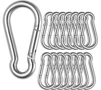 SENENQU 12 Pezzi - M4 Moschetton Acciaio Inox 4x40 mm Gancio a Moschettoni Piccolo Portata 100 kg/220 lb, per Campeggio Altalene - 40mm x Ø4 mm
