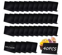 SENENQU 40 PZ - Lavagnette Cancellabili Piccole a L 10x7,5 cm, Cartellini Prezzi Riutilizzabili Numeri Tavoli Ristorante - Per Buffet, Pasticcerie, Matrimoni