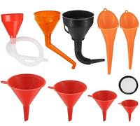SENENQU Set da 9 Imbuto Benzina, Imbuti Plastica con Filtro e Beccucci Lunghi, Kit per Auto Olio Carburante Acqua, Design Flessibile per Garage Cucina Moto