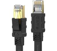 Senetem Cavo Ethernet Cat 8, 15 m, ad alta velocità, 40 Gbps, 2000 MHz | Il cavo Cat 8 schermato piatto supporta 40 Gbps/2000 MHz per giochi/PC/PS5/4/3/Xbox/modem e router. Cavo patch all'aperto