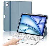SENGBIRCH Cover iPad 10 Generazione con Tastiera iPad A16 11 Generation (11/10.9 Pollici, 2025/2022), Italiano QWERTY Touchpad Rimovibile Bluetooth Tastiera con Supporto Pencil, Blu Nebbioso