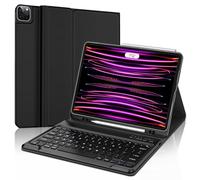SENGBIRCH Custodia con tastiera per iPad Pro 12.9 per 2022 6a generazione/2021 5a generazione, custodia staccabile per iPad Pro 12,9 pollici 2022 2021/2020/2018 5a generazione/4a generazione/3a, nera