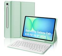 SENGBIRCH Custodia con Tastiera per Samsung Galaxy Tab S10 FE 10.9" 2025, S9 FE/S9 11" 2023, Italiano QWERTY Tastiera Bluetooth Magnetica Staccabile per S10 FE/S9 FE/S9, Verde Chiaro