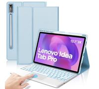 SENGBIRCH Custodia per tastiera Idea tab Pro 12.7" 2025 - QWERTZ tedesco, 7 colori, touchpad retroilluminato, senza fili, tastiera Bluetooth rimovibile per Idea tab Pro 12.7 pollici, blu chiaro