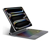 SENGBIRCH Custodia per tastiera magica per iPad Pro 11" M5 2025/M4 2024, design magnetico flottante tastiera Bluetooth retroilluminata a 7 colori per iPad Pro 11" M5/M4, nero