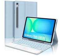 SENGBIRCH Custodia per tastiera per Samsung Galaxy Tab S10 FE 2025/S9 FE 10.9 pollici con touchpad AZERTY francese Trackpad tastiera retroilluminata 7 colori staccabile Bluetooth, custodia Tab S9 11