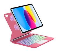 SENGBIRCH Custodia Tastiera per iPad 10 Generazione 10.9" 2022 /iPad 11a Generazione A16 11" 2025, Trackpad Muti-Touch, Italiano QWERTY, Supporto Magnetico Magic Bluetooth Tastiera, Begonia Rossa