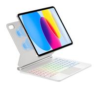 SENGBIRCH Magic Keyboard Case per iPad 11th A16 2025/10th 10.9'' 2022 - Tastiera Bluetooth touchpad retroilluminata a 7 colori, design magnetico galleggiante per iPad 10th 10th 11", bianco
