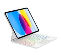 SENGBIRCH Magic Keyboard Case per iPad 11th A16 2025/10th 10.9'' 2022 - Tastiera Bluetooth touchpad retroilluminata a 7 colori, design magnetico galleggiante per iPad 10°, bianco