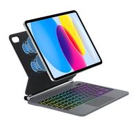 SENGBIRCH Magic Keyboard Case per iPad A16 di 11a generazione 2025/10a 11,9" 2022 - Tastiera Bluetooth retroilluminata con layout del Regno Unito, tastiera Bluetooth retroilluminata a 7 colori, design