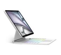 SENGBIRCH Magic Keyboard Case per iPad Air 13" (M3 2025/M2 2024) - Tastiera Bluetooth retroilluminata con layout UK, 7 colori, design magnetico fluttuante, per iPad Pro 12,9" 6a/5a/4a/3a, bianco