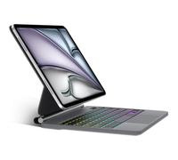 SENGBIRCH Magic Keyboard for iPad Air 13" M3 2025/M2 2024 - Tastiera tedesca QWERTZ Layout con custodia, retroilluminazione multi-trackpad tastiera per iPad Pro 12.9" (6.-3.), nero