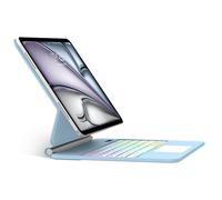 SENGBIRCH Magic Keyboard per iPad Air 13" M3 2025/M2 2024 - Tastiera tedesca QWERTZ Layout con custodia, retroilluminazione multi-trackpad tastiera per iPad Pro da 12,9 pollici, blu