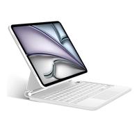 SENGBIRCH Magic Tastiera con custodia per iPad Air 11" (M2 2024) - Tastiera QWERTZ Layout Tedesco Multi-Trackpad Keyboard per iPad Pro 11 pollici (4.3.2.1), Bianco